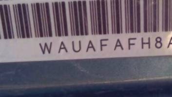 VIN prefix WAUAFAFH8AN0