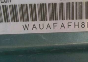 VIN prefix WAUAFAFH8DN0
