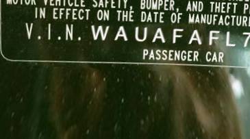 VIN prefix WAUAFAFL7CN0