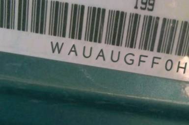 VIN prefix WAUAUGFF0H10