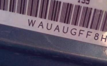 VIN prefix WAUAUGFF8H10