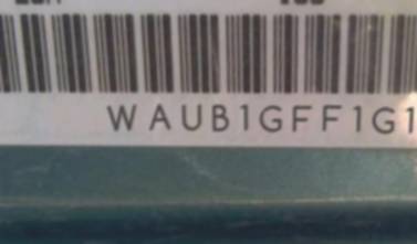VIN prefix WAUB1GFF1G10