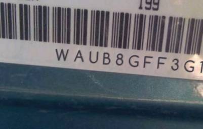 VIN prefix WAUB8GFF3G11