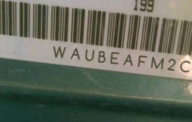 VIN prefix WAUBEAFM2CA1