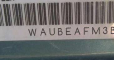 VIN prefix WAUBEAFM3BA0