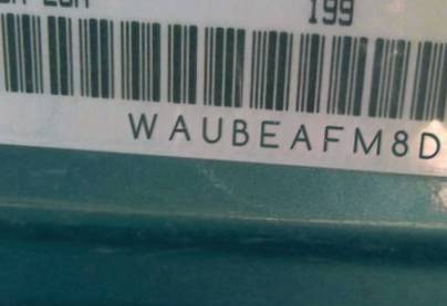 VIN prefix WAUBEAFM8DA0