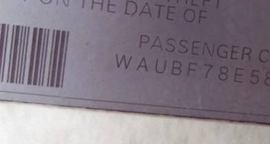 VIN prefix WAUBF78E58A0