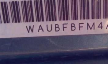 VIN prefix WAUBFBFM4AA0