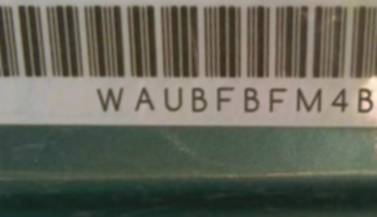 VIN prefix WAUBFBFM4BA0