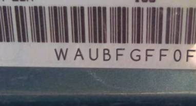 VIN prefix WAUBFGFF0F11