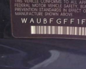 VIN prefix WAUBFGFF1F11