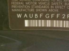 VIN prefix WAUBFGFF2F10