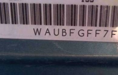 VIN prefix WAUBFGFF7F11