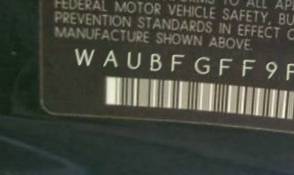 VIN prefix WAUBFGFF9F10