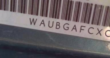 VIN prefix WAUBGAFCXCN0
