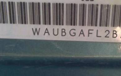 VIN prefix WAUBGAFL2BA1