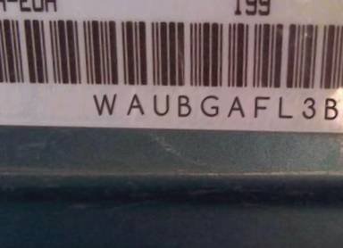 VIN prefix WAUBGAFL3BA0