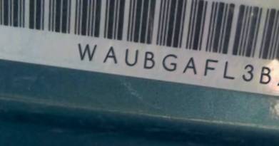 VIN prefix WAUBGAFL3BA1