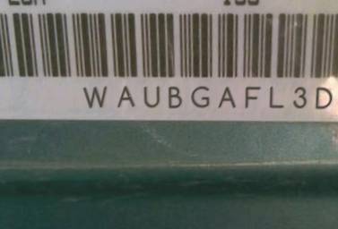 VIN prefix WAUBGAFL3DA1