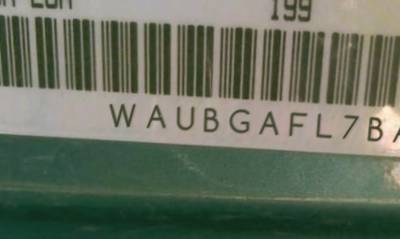 VIN prefix WAUBGAFL7BA1