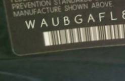 VIN prefix WAUBGAFL8EA0