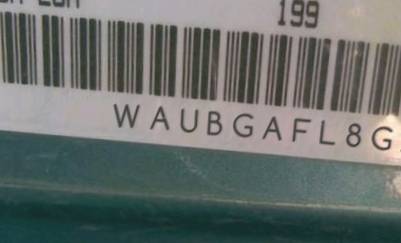 VIN prefix WAUBGAFL8GA0