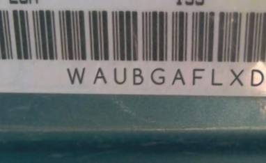 VIN prefix WAUBGAFLXDA1
