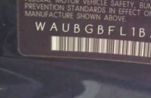 VIN prefix WAUBGBFL1BA0