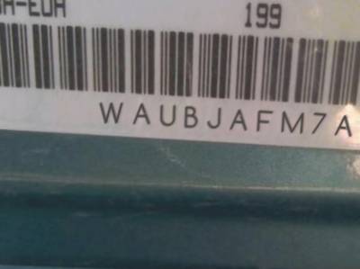 VIN prefix WAUBJAFM7AA0