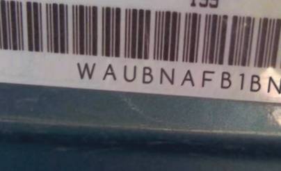 VIN prefix WAUBNAFB1BN0