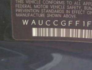 VIN prefix WAUCCGFF1F10