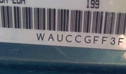 VIN prefix WAUCCGFF3F11