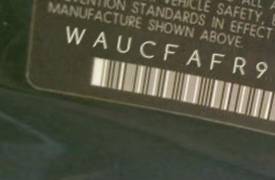 VIN prefix WAUCFAFR9CA0