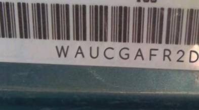 VIN prefix WAUCGAFR2DA0