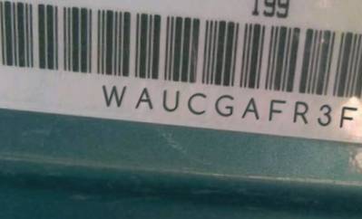 VIN prefix WAUCGAFR3FA0
