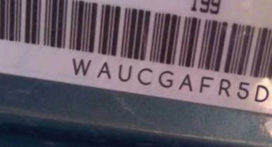 VIN prefix WAUCGAFR5DA0