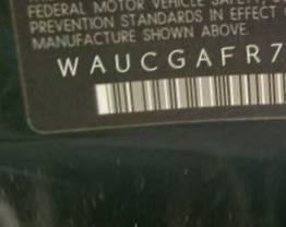 VIN prefix WAUCGAFR7DA0
