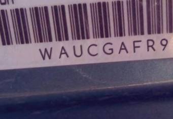 VIN prefix WAUCGAFR9FA0