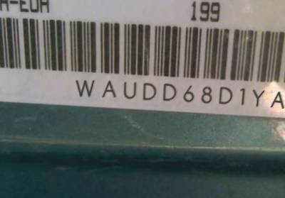 VIN prefix WAUDD68D1YA1