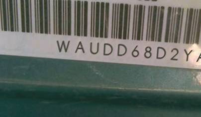 VIN prefix WAUDD68D2YA0