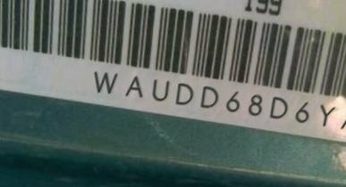 VIN prefix WAUDD68D6YA0