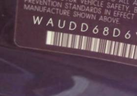VIN prefix WAUDD68D6YA1