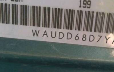 VIN prefix WAUDD68D7YA0