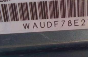 VIN prefix WAUDF78E27A1