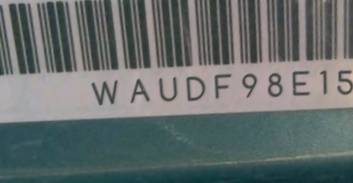 VIN prefix WAUDF98E15A5