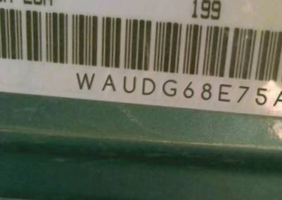VIN prefix WAUDG68E75A5
