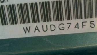 VIN prefix WAUDG74F55N0