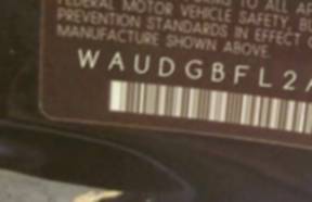 VIN prefix WAUDGBFL2AA0