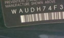 VIN prefix WAUDH74F36N0