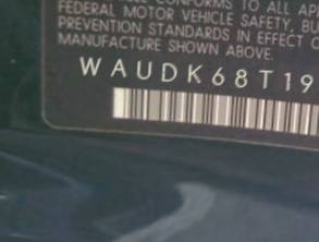 VIN prefix WAUDK68T19A0